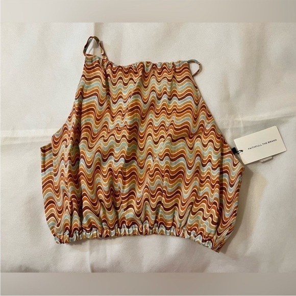 NWT Faithful the brand women’s halter crop top ottica top summer beach wear - Picture 6 of 10